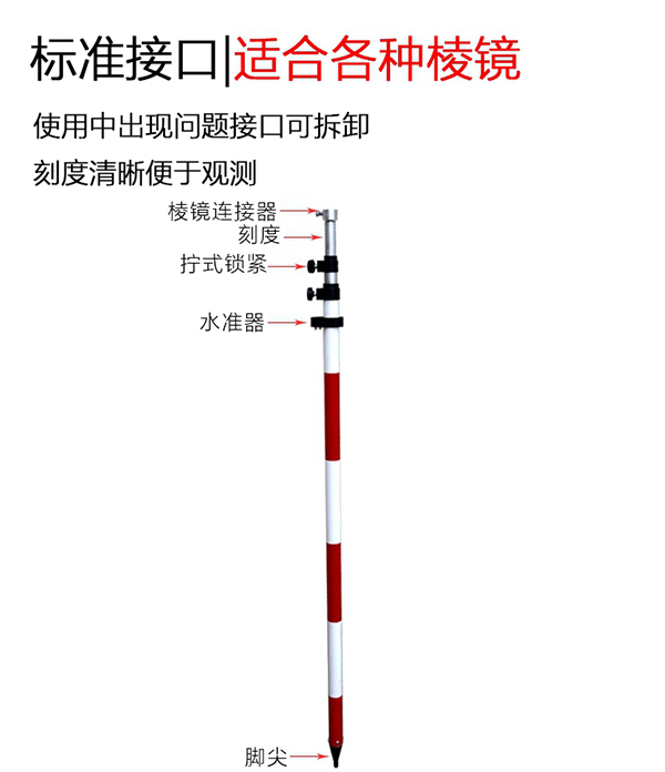 對中桿 全站儀棱鏡桿 測量**使用操作（對中桿 全站儀棱鏡桿 測量**功能特點）(圖1)