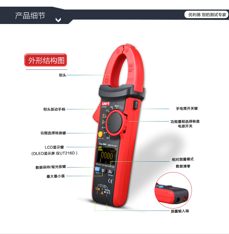 UT216A 數(shù)字鉗形表 數(shù)字600A交直流電流表使用操作（UT216A 數(shù)字鉗形表 數(shù)字600A交直流電流表功能特點）(圖10)