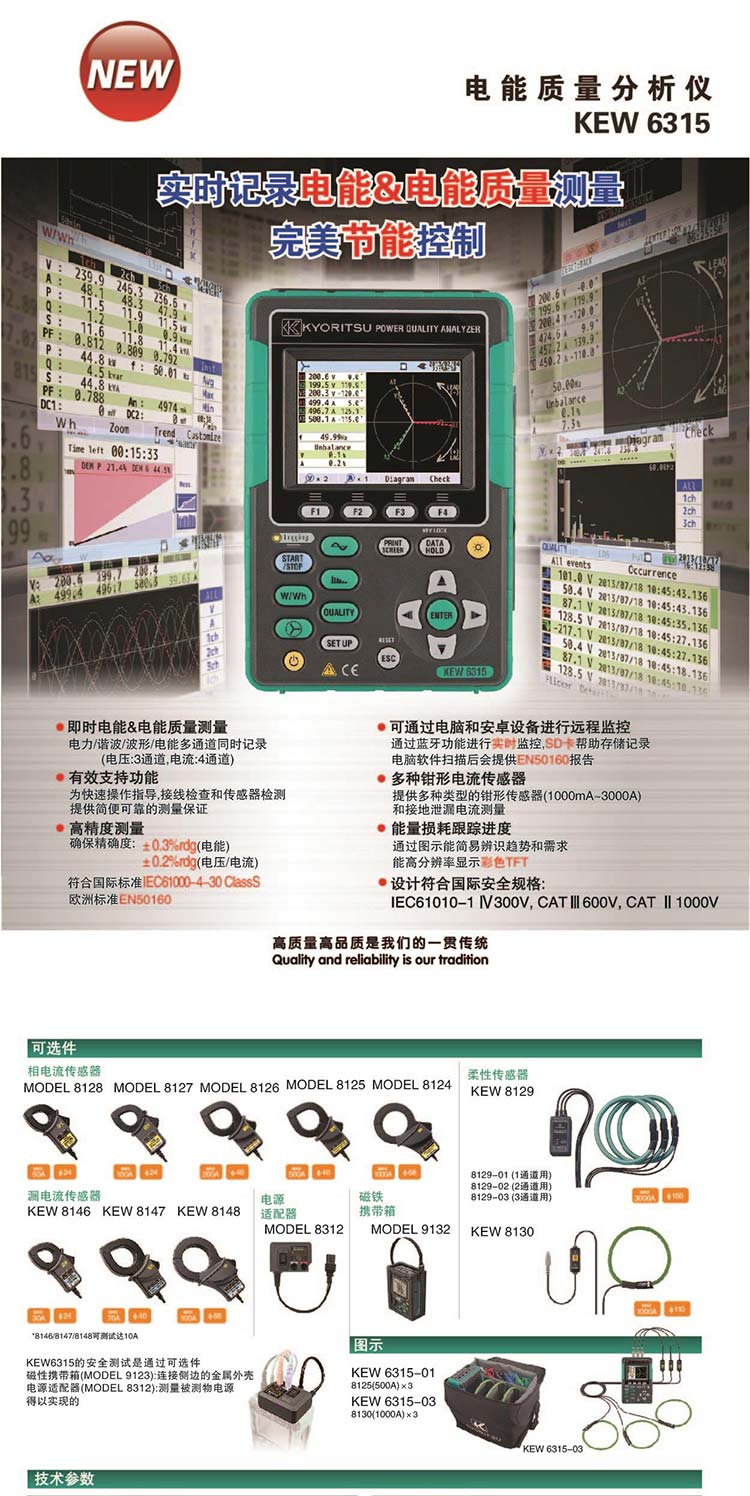 KEW 6315 電能質(zhì)量分析儀使用操作（KEW 6315 電能質(zhì)量分析儀功能特點(diǎn)）(圖1)