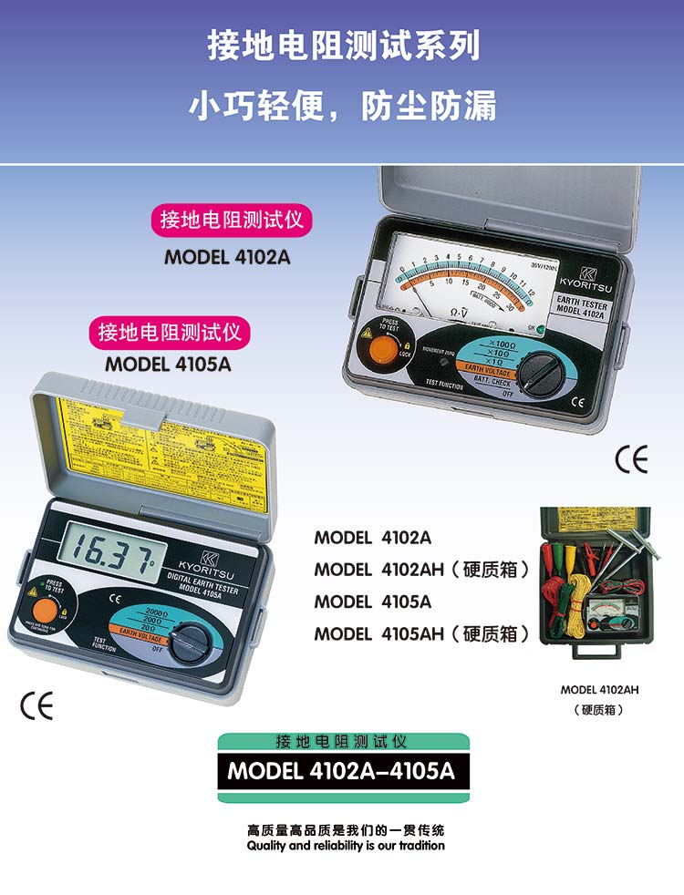 接地電阻測試儀 MODEL 4102AH使用操作（接地電阻測試儀 MODEL 4102AH功能特點）(圖1)