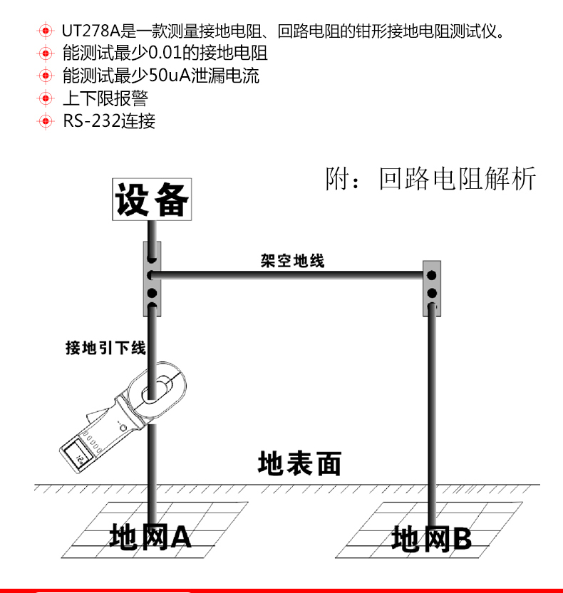 鉗形接地電阻測試儀UT273自動量程數(shù)字電阻測量儀UT275使用操作（鉗形接地電阻測試儀UT273自動量程數(shù)字電阻測量儀UT275功能特點(diǎn)）(圖13)