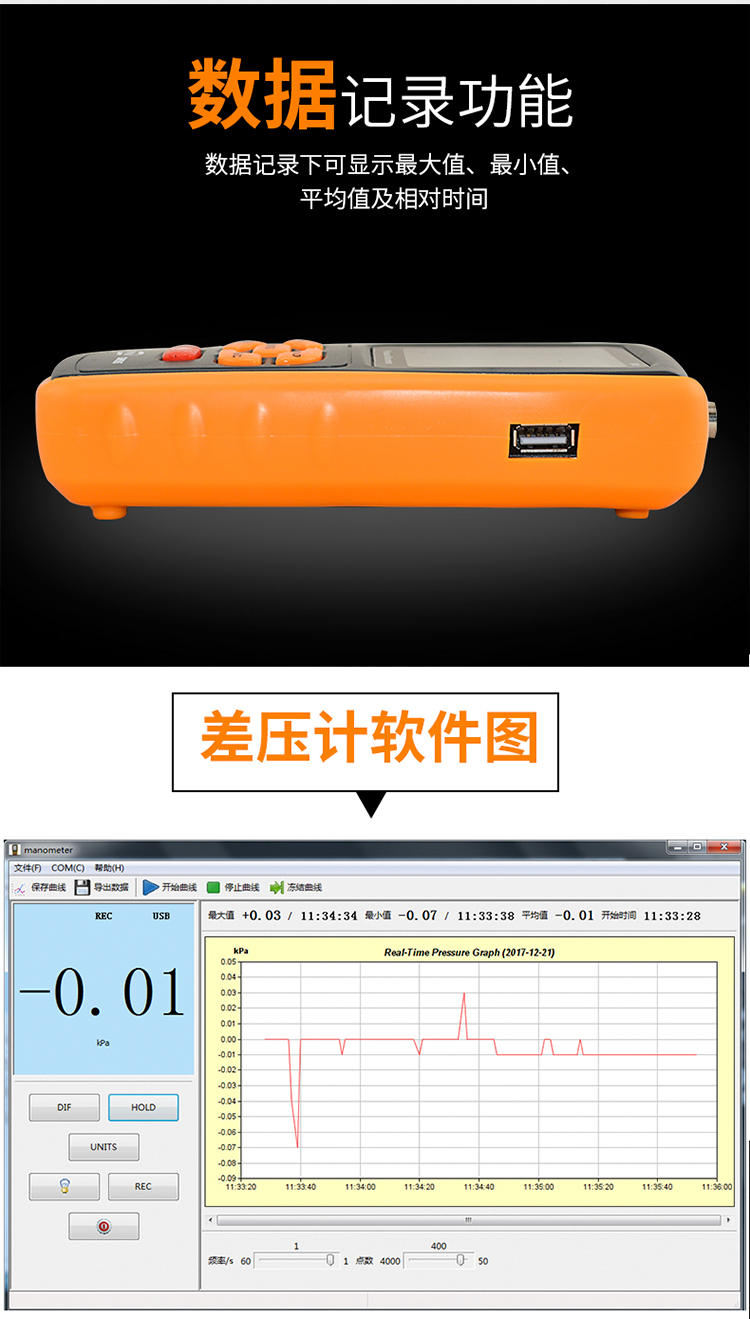 GM510 數字微壓計 差壓計 可測微差壓使用操作（GM510 數字微壓計 差壓計 可測微差壓功能特點）(圖5)