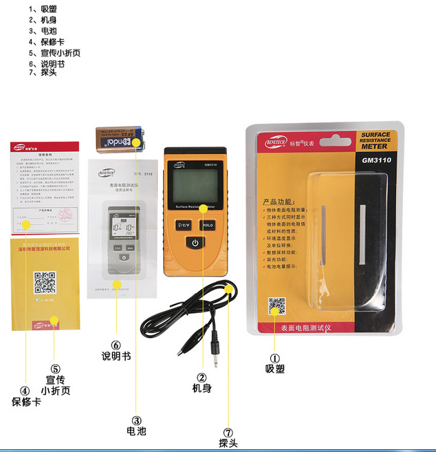 GM3110 表面電阻測試儀使用操作（GM3110 表面電阻測試儀功能特點(diǎn)）(圖3)