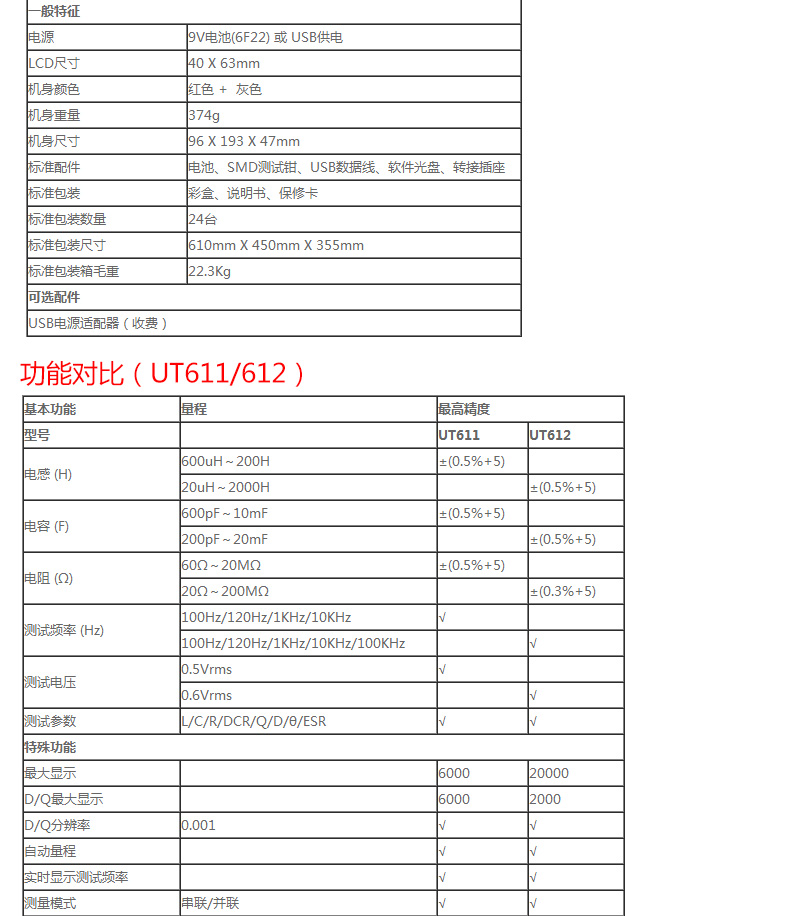 UT611 手持電橋使用操作（UT611 手持電橋功能特點）(圖4)