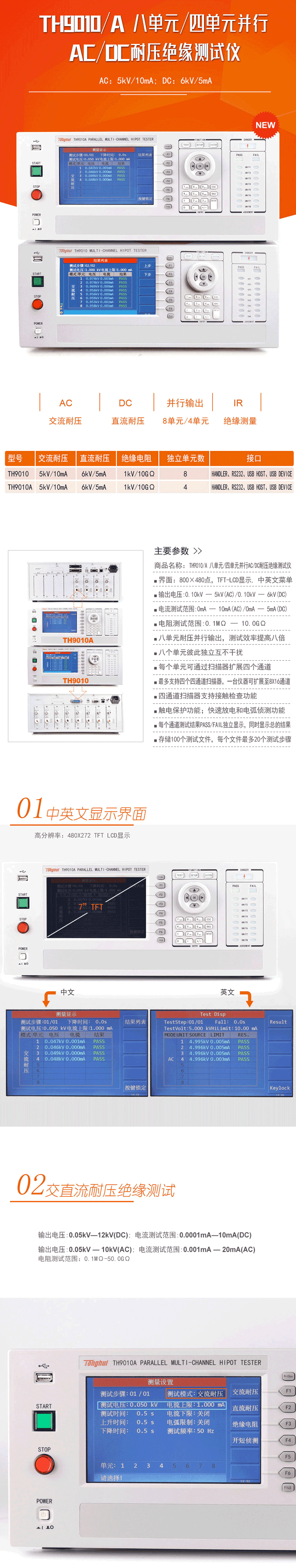 TH9010A 耐壓絕緣測試儀使用操作（TH9010A 耐壓絕緣測試儀功能特點）(圖1)