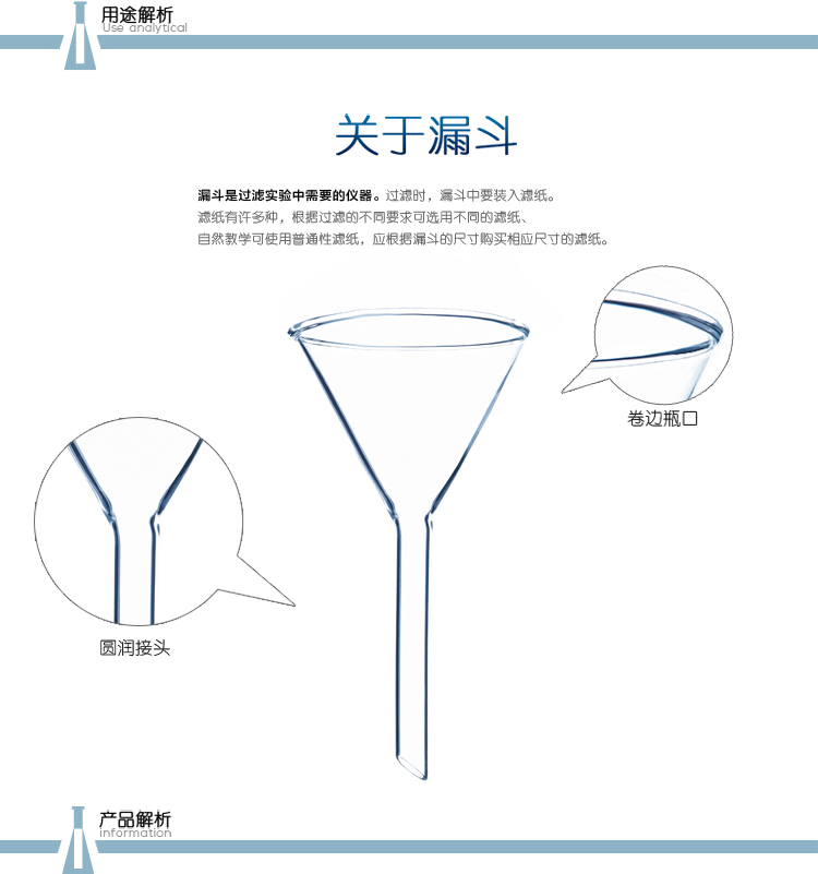 玻璃漏斗 40mm60mm90mm 口徑 三角漏斗 錐形漏斗使用操作（玻璃漏斗 40mm60mm90mm 口徑 三角漏斗 錐形漏斗功能特點）(圖1)